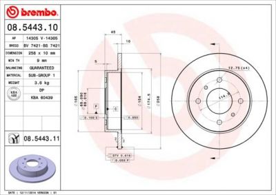 AP 14305 тормозной диск на NISSAN PRIMERA (P10)