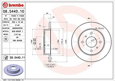 AP 14305 V тормозной диск на NISSAN PRIMERA (P10)