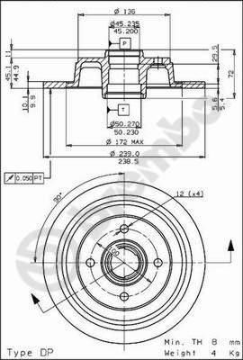 AP 14403 тормозной диск на HONDA PRELUDE III (BA)