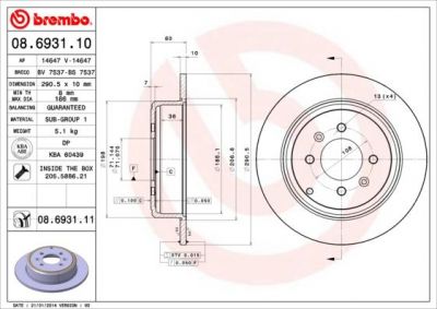 AP 14647 тормозной диск на PEUGEOT 406 Break (8E/F)