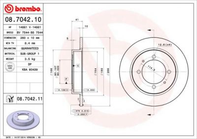 AP 14661 тормозной диск на MITSUBISHI CARISMA седан (DA_)