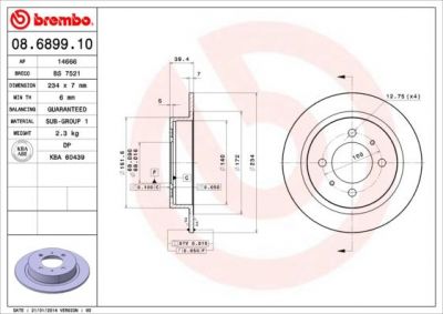 AP 14666 тормозной диск на NISSAN 100 NX (B13)