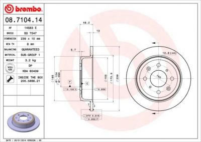 AP 14683 E тормозной диск на HONDA CONCERTO седан (HWW)