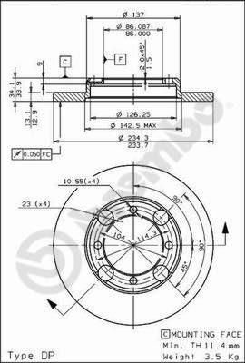 AP 14685 тормозной диск на MITSUBISHI LANCER IV (C6_A, C7_A)