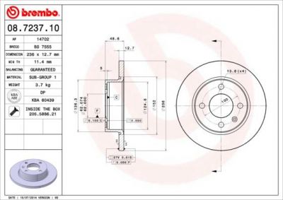 AP 14702 тормозной диск на SKODA FAVORIT Forman (785)