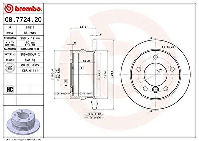 AP 14811 тормозной диск на VW LT 28-46 II c бортовой платформой/ходовая часть (2DC, 2DF, 2