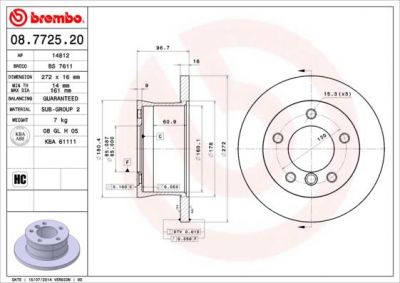 AP 14812 тормозной диск на VW LT 28-46 II c бортовой платформой/ходовая часть (2DC, 2DF, 2