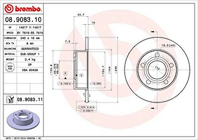 AP 14817 V тормозной диск на AUDI A6 (4B2, C5)