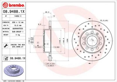 AP 14852 X тормозной диск на SKODA SUPERB (3T4)