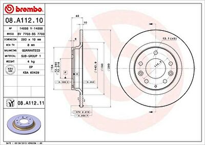 AP 14888 V тормозной диск на MAZDA 6 (GH)