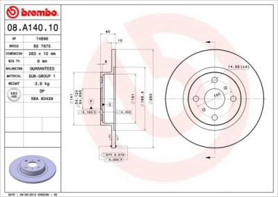 AP 14896 тормозной диск на TOYOTA MR 2 I (AW1_)