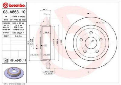 AP 14999 тормозной диск на JEEP GRAND CHEROKEE III (WH, WK)