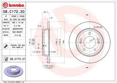 AP 15065 тормозной диск на HYUNDAI i30 (GD)