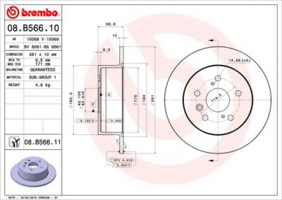 AP 15069 тормозной диск на TOYOTA CAMRY седан (_XV4_)