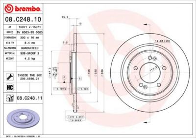 AP 15071 V тормозной диск на HYUNDAI i40 CW (VF)