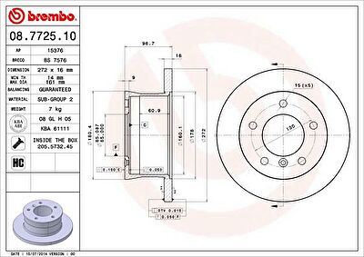AP 15376 тормозной диск на VW LT 28-46 II c бортовой платформой/ходовая часть (2DC, 2DF, 2