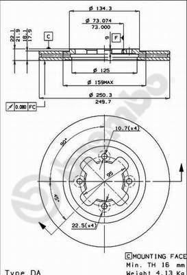 AP 20223 тормозной диск на NISSAN BLUEBIRD седан (910)