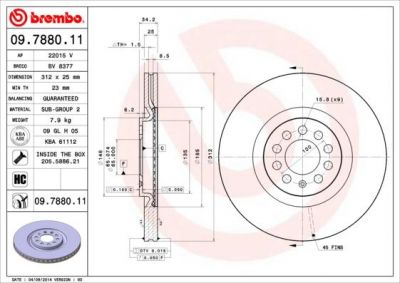 AP 22015 V тормозной диск на VW GOLF IV (1J1)