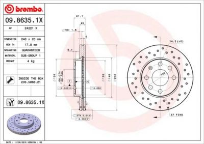 AP 24221 X тормозной диск на OPEL CORSA C фургон (F08, W5L)