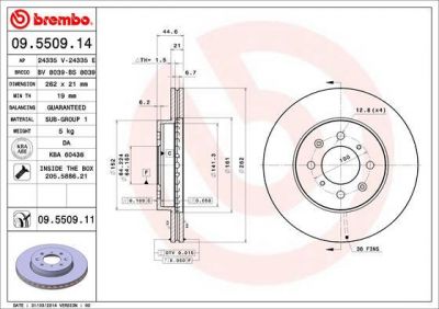 AP 24335 V тормозной диск на HONDA CIVIC VI Fastback (MA, MB)