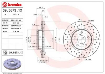 AP 24417 X тормозной диск на SUBARU IMPREZA купе (GFC)