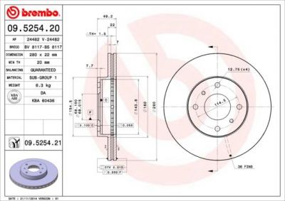 AP 24482 тормозной диск на NISSAN PRIMERA Traveller (WP11)