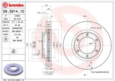 AP 24536 тормозной диск на TOYOTA LAND CRUISER 80 (_J8_)