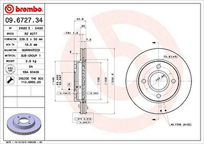 AP 24682 E тормозной диск на FORD FIESTA фургон (FVD)