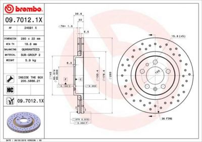 AP 24691 X тормозной диск на SKODA OCTAVIA Combi (1U5)