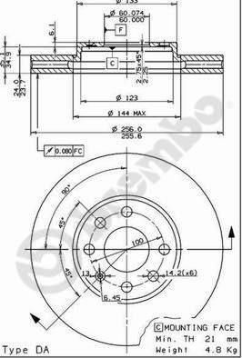 AP 24738 V тормозной диск на OPEL ASTRA G универсал (F35_)