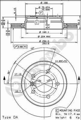 AP 24749 V тормозной диск на MITSUBISHI CARISMA седан (DA_)