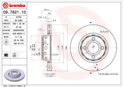 AP 24759 тормозной диск на AUDI 80 Avant (8C, B4)