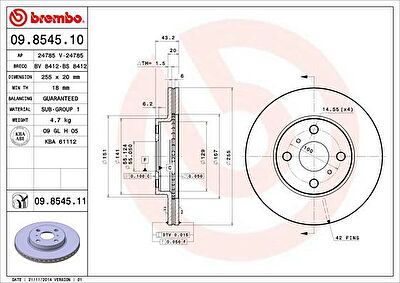 AP 24785 тормозной диск на TOYOTA YARIS (SCP1_, NLP1_, NCP1_)