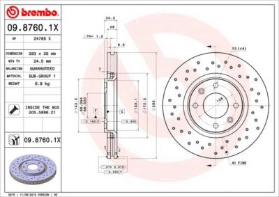 AP 24788 X тормозной диск на PEUGEOT PARTNER фургон