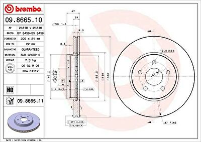 AP 24810 тормозной диск на FORD MONDEO III (B5Y)