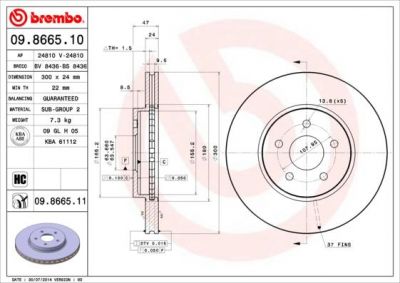 AP 24810 V тормозной диск на FORD MONDEO III (B5Y)