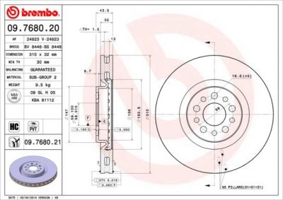 AP 24823 V тормозной диск на PEUGEOT 807 (E)