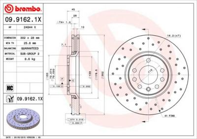 AP 24844 X тормозной диск на SAAB 9-3 (YS3F)