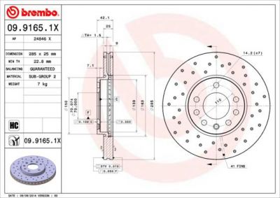 AP 24846 X тормозной диск на SAAB 9-3 (YS3F)