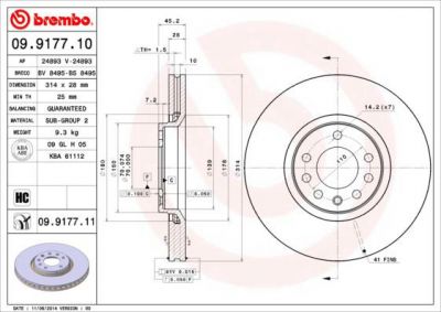 AP 24893 V тормозной диск на SAAB 9-3 (YS3F)