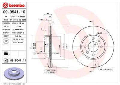 AP 24911 V тормозной диск на HYUNDAI GETZ (TB)