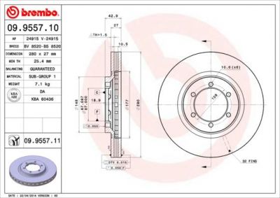 AP 24915 тормозной диск на HYUNDAI TERRACAN (HP)