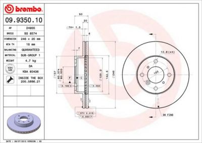 AP 24955 тормозной диск на SUZUKI BALENO Наклонная задняя часть (EG)