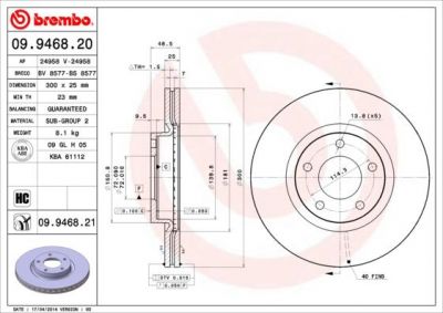 AP 24958 тормозной диск на MAZDA 3 седан (BL)