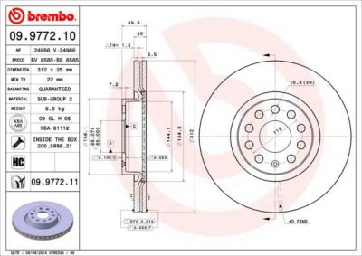 AP 24966 V тормозной диск на AUDI TT (8J3)