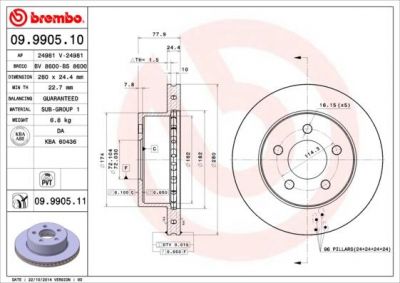 AP 24981 V тормозной диск на JEEP CHEROKEE (XJ)