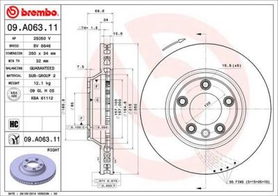 AP 25050 V тормозной диск на VW TOUAREG (7LA, 7L6, 7L7)