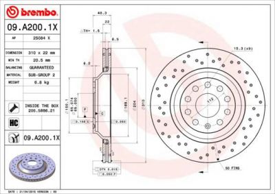 AP 25084 X тормозной диск на AUDI A3 (8P1)