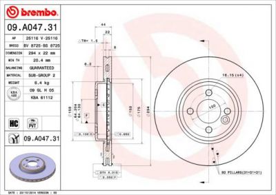 AP 25116 V тормозной диск на MINI MINI Roadster (R59)