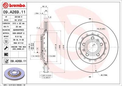 AP 25128 V тормозной диск на VW PHAETON (3D_)